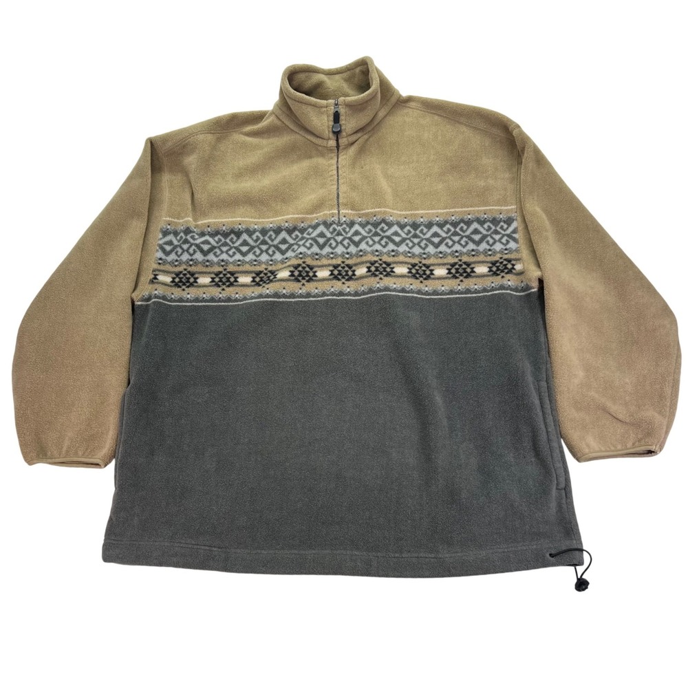 Fieldmaster Fleece Pullover Mens‎ XL-Tall Aztec Geometric Quarter Zip VTG 90s